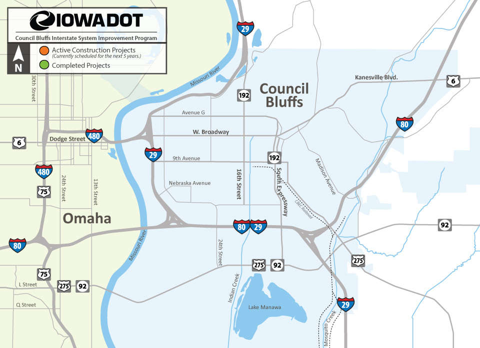 Council Bluffs area map